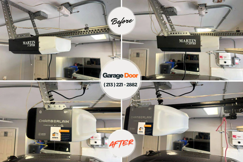 Before and after: garage door repair Harvest, AL